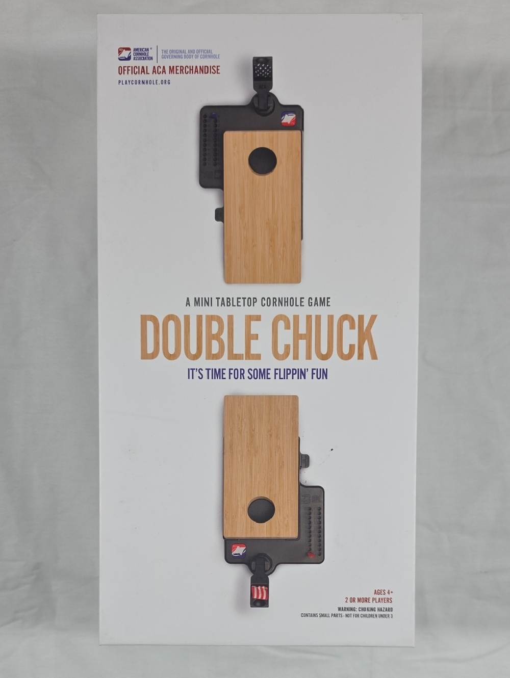 Double Chuck Mini Tabletop Cornhole Game - Bamboo/Black